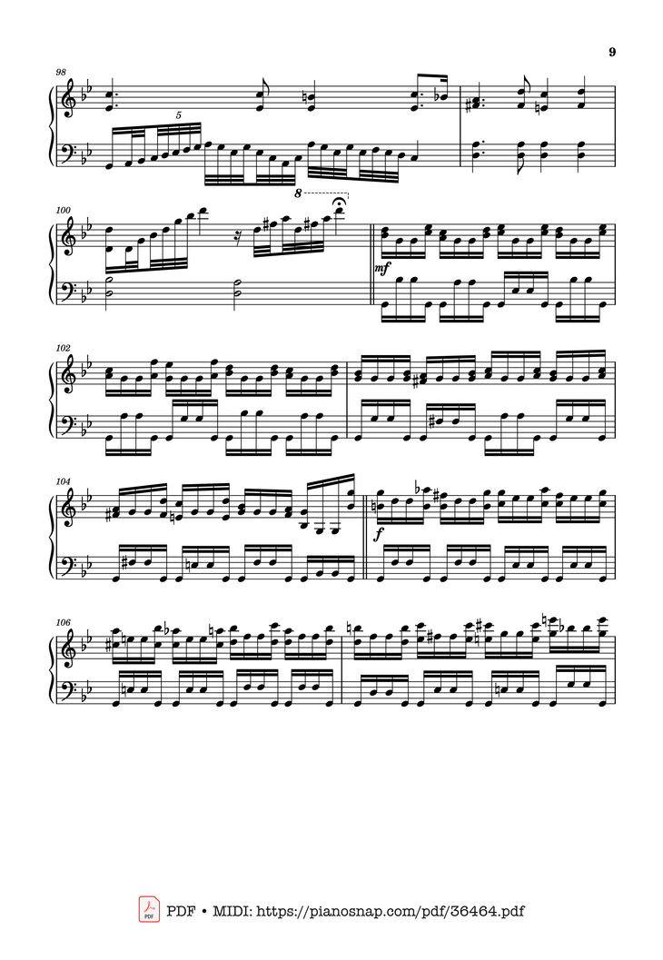 Page 9 of the piano sheet music PDF Piano - Johan Halvorsen Passacaglia, Op. 20 No. 2 (Piano Solo) by Johan Halvorsen