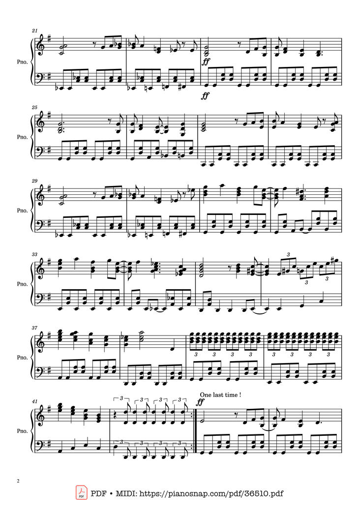 Page 2 of the piano sheet music PDF Piano - All I Want For Christmas Is You - Mariah Carey Piano by Marriah Carrey
