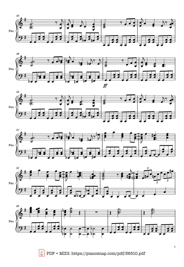 Page 3 of the piano sheet music PDF Piano - All I Want For Christmas Is You - Mariah Carey Piano by Marriah Carrey