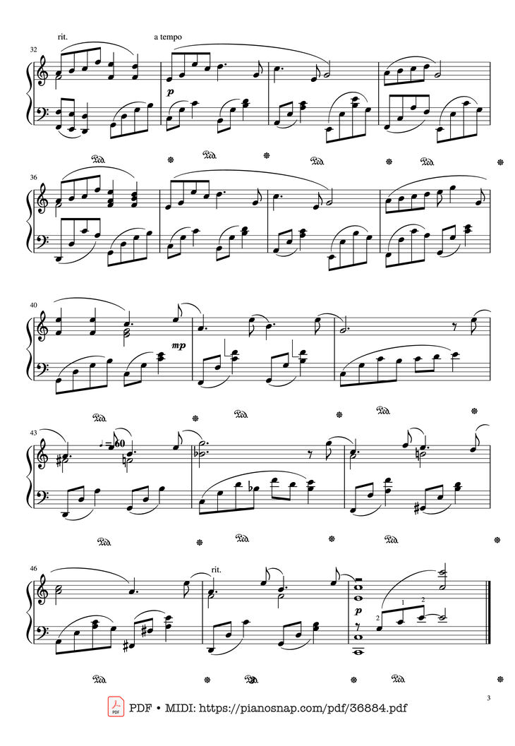 Page 3 of the piano sheet music PDF Piano - L