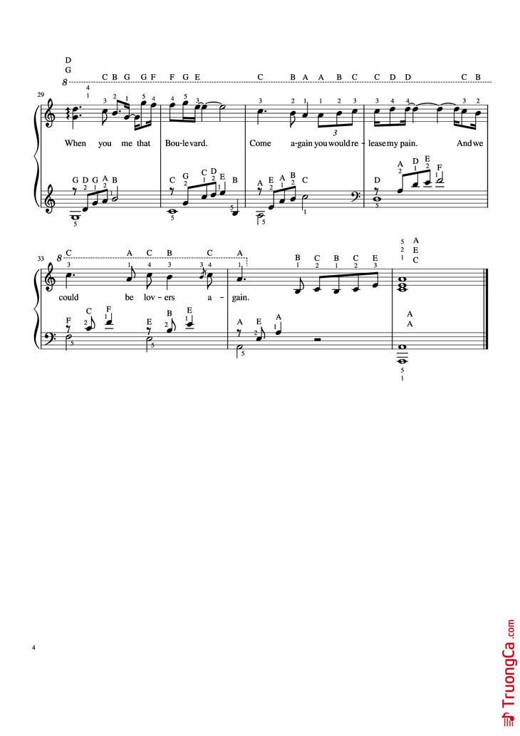 Page 4 of the piano sheet music PDF Piano - Boulevard by Dan Byrd