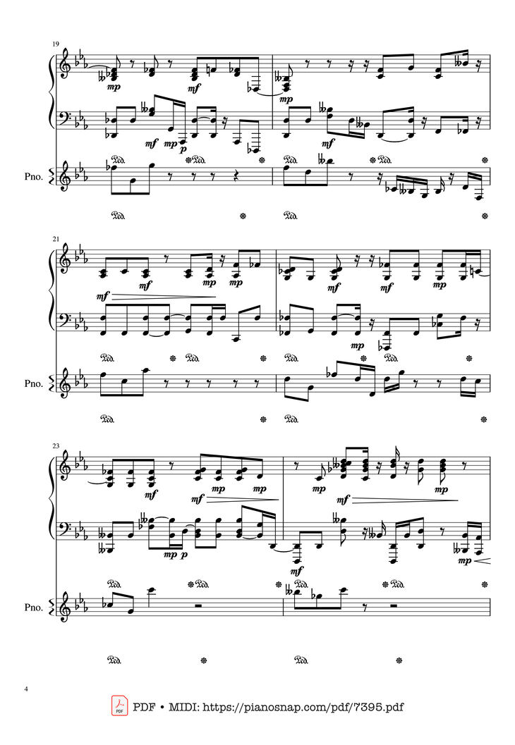 Sheet music - Lần cuối Piano đệm hát page 4