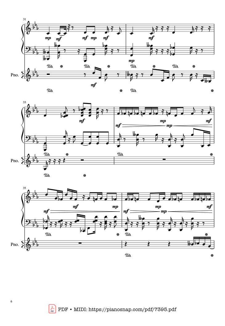 Sheet music - Lần cuối Piano đệm hát page 6
