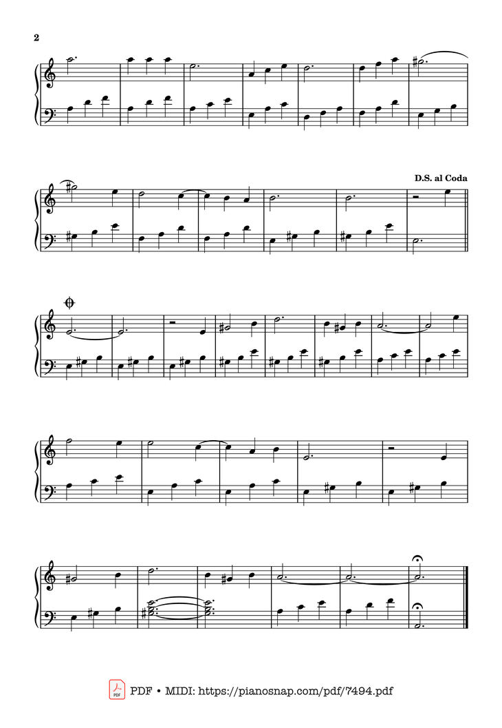 Page 2 of the piano sheet music PDF - Diễm Xưa Piano dễ tập by Trịnh Công Sơn