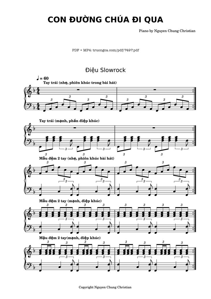 Page 1 of the piano sheet music PDF Piano - Con đường Chúa đã đi qua Piano Solo cơ bản by Lm. Văn Chi