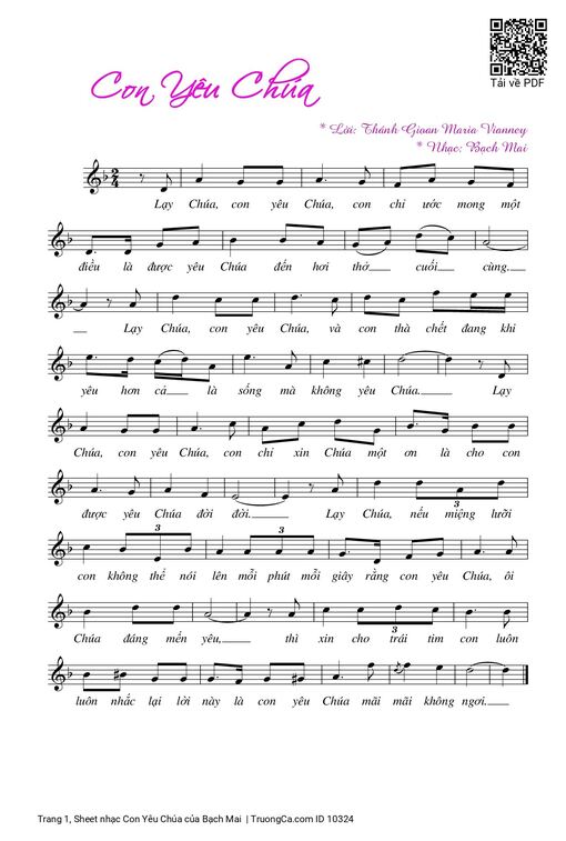 Con Yêu Chúa — Bạch Mai