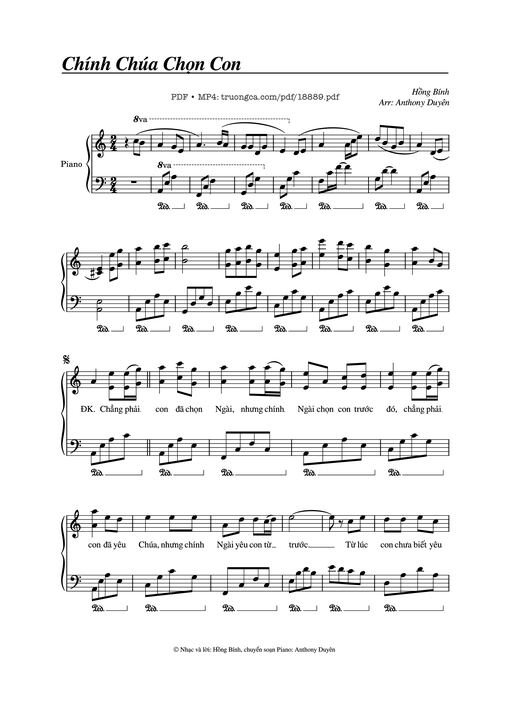 Chính Chúa Chọn Con Piano