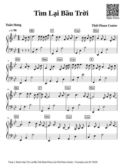 Tìm Lại Bầu Trời Sheet Piano