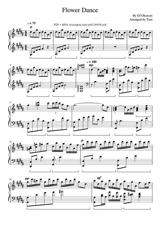 Flower Dance Sheet Piano