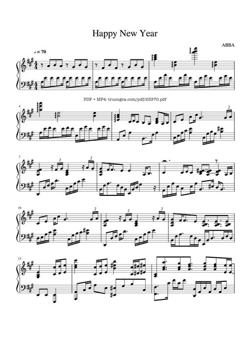 Happy New Year Sheet Piano
