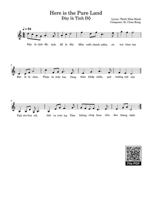Here is the Pure Land
Đây là Tịnh Độ Sheet Piano