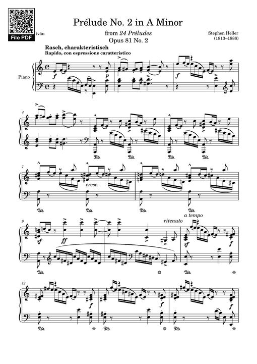 Prélude No. 2 in A Minor Sheet Piano