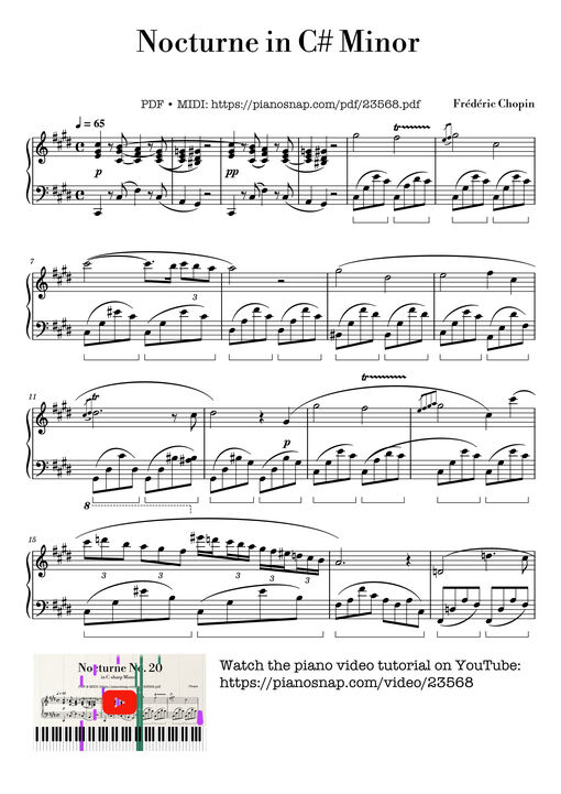 Chopin Nocturne in C sharp Minor Sheet Piano