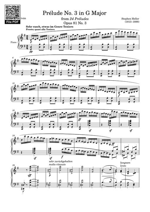 Prélude No. 3 in G Major Sheet Piano