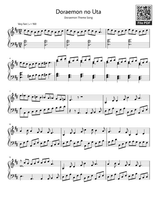 Doraemon no Uta Sheet Piano