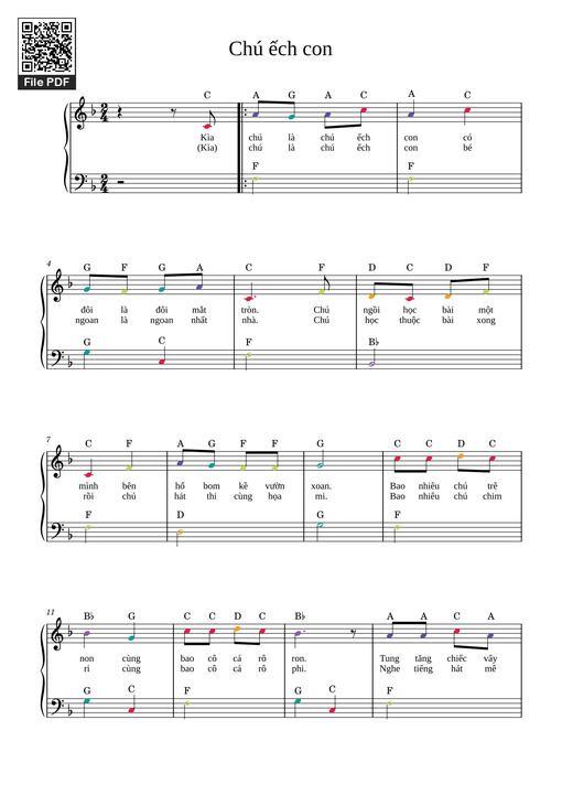 Chú ếch con Sheet Piano (easy)