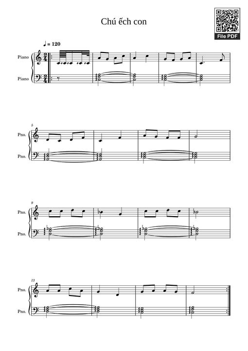 Chú ếch con Sheet Piano