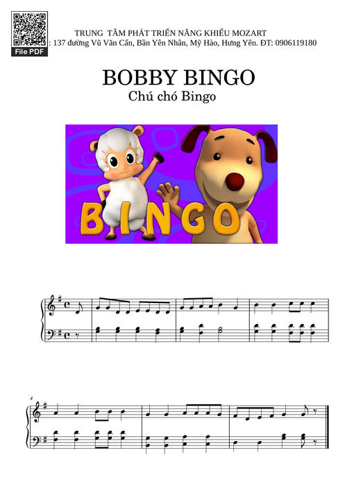 BOBBY BINGO 
Chú chó Bingo Sheet Piano