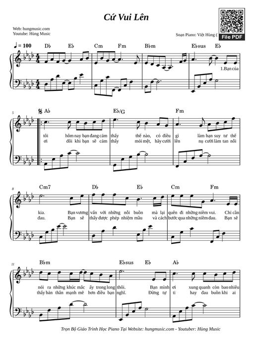 Cứ Vui Lên Sheet Piano