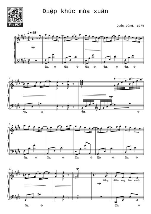 Điệp khúc mùa xuân Sheet Piano (C♯m)