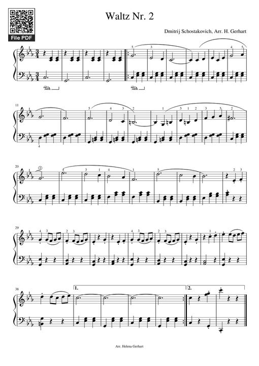 Waltz Nr. 2 Sheet Piano