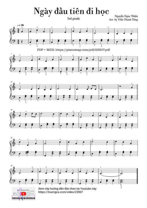 Ngày đầu tiên đi học Piano Dễ