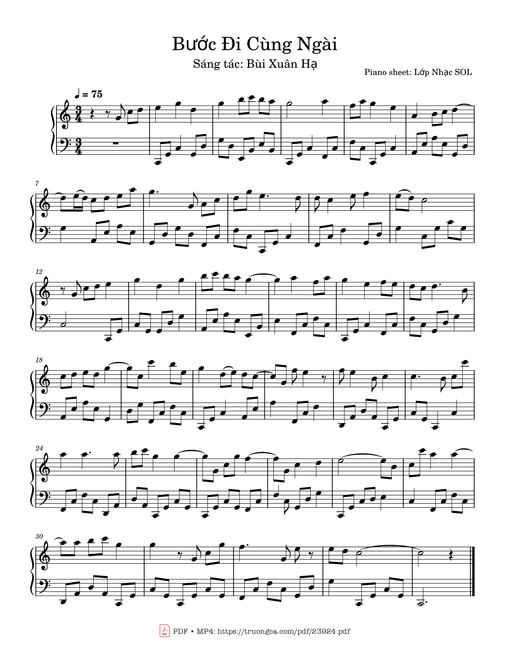 Bước Đi Cùng Ngài Sheet Piano