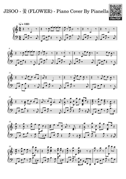 JISOO - 꽃 (FLOWER) - Piano Cover By Pianella Piano