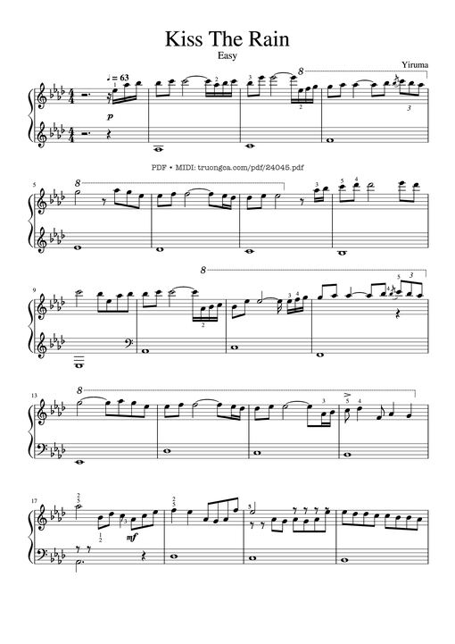 Kiss The Rain Piano Simple