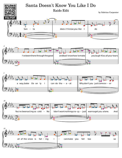 Santa Doesn't Know You Like I Do Sheet Piano