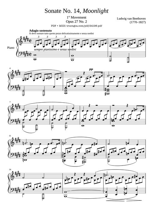 Sonate No. 14, Moonlight 1st Movement