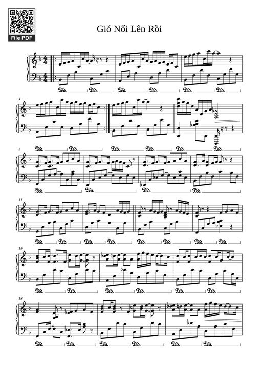 Gió Nổi Lên Rồi Sheet Piano