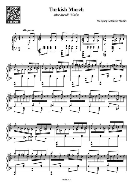Turkish March Sheet Piano