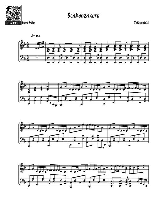 Senbonzakura Sheet Piano