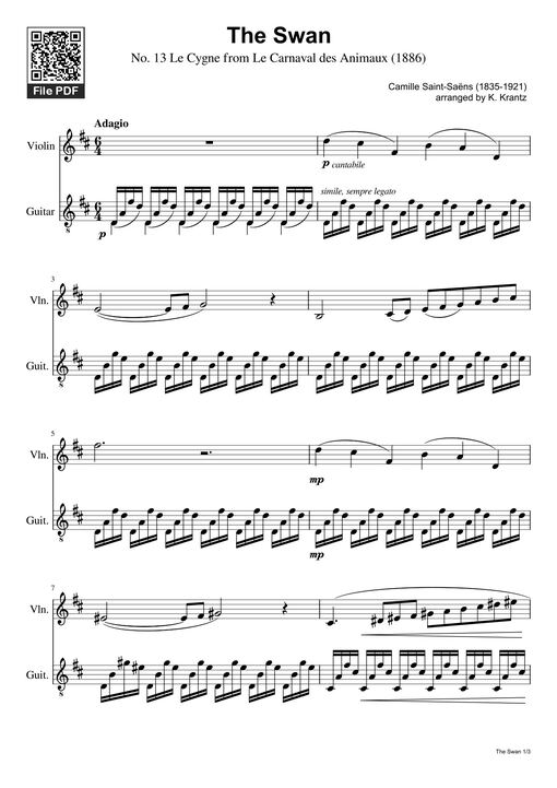 The Swan Sheet Piano