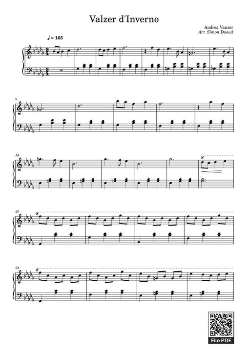 Valzer d'Inverno Sheet Piano