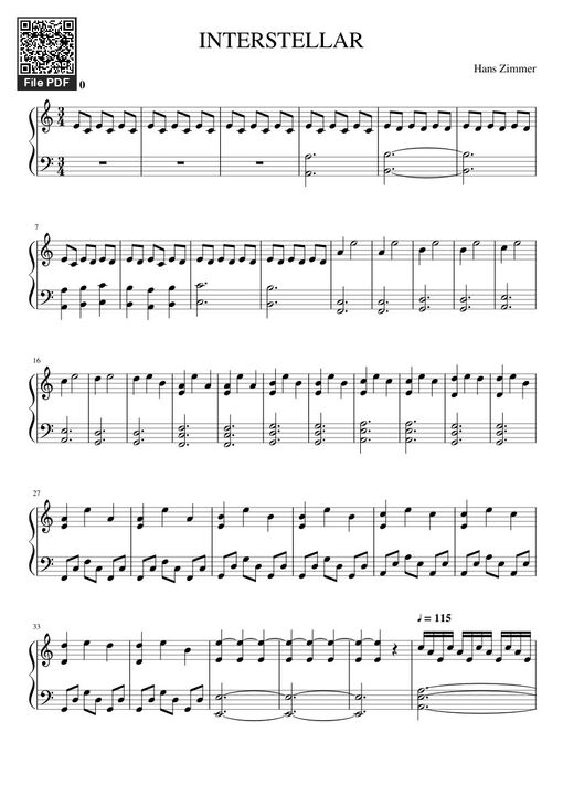 First Step from Interstellar Sheet Piano