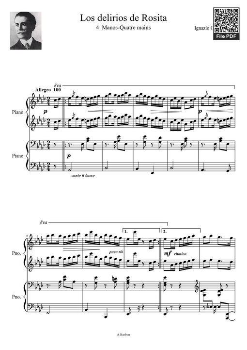 Los delirios de Rosita Sheet Piano