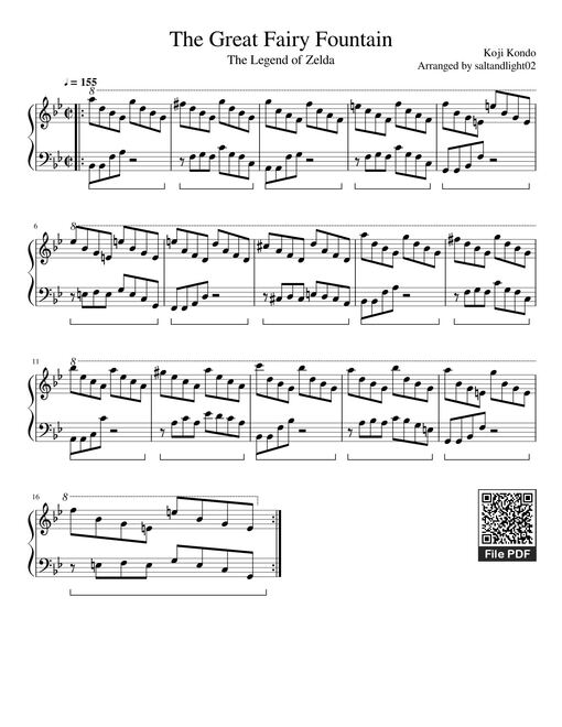 The Great Fairy Fountain Sheet Piano