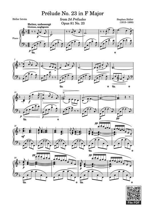 Prélude No. 23 in F Major Sheet Piano