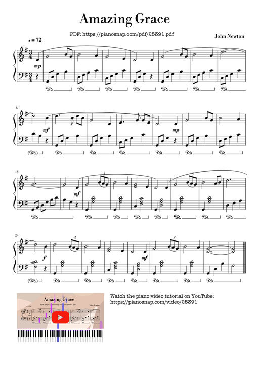 Amazing Grace Piano Basic
