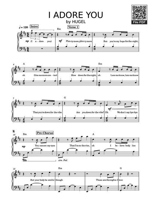 I ADORE YOU Piano — HUGEL