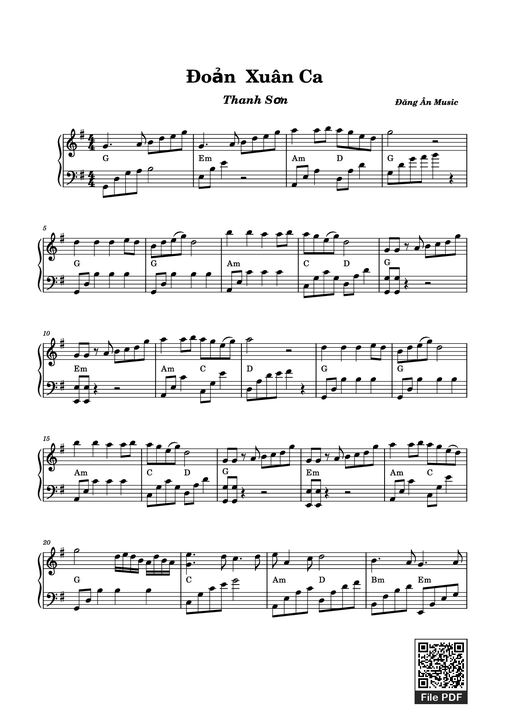 Đoản Xuân Ca Piano