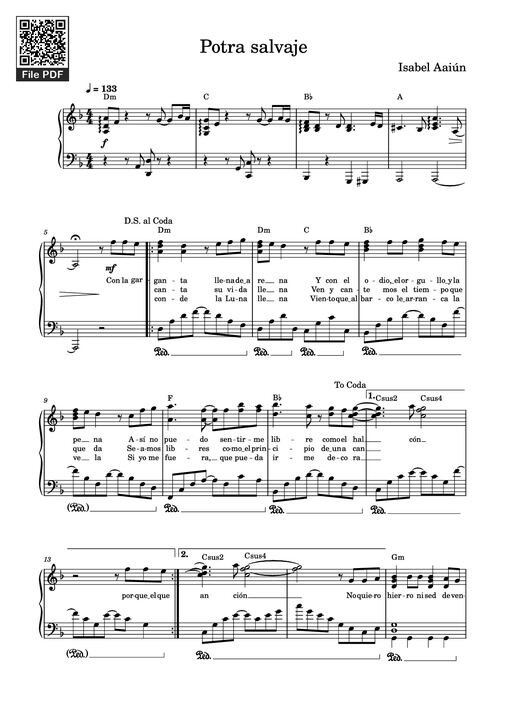 Potra salvaje Piano — Isabel Aaiún