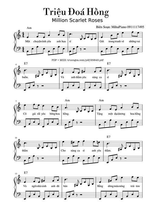 Triệu Đoá Hồng Piano