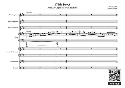 Sheet Music PDF for 176th Street Piano