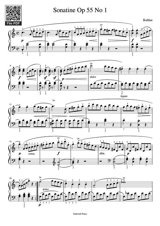 Sonatine Op 55 No 1 Piano