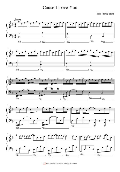 Cause I Love You Piano