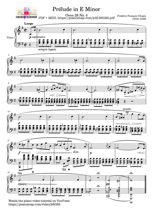 Prélude in E Minor Piano