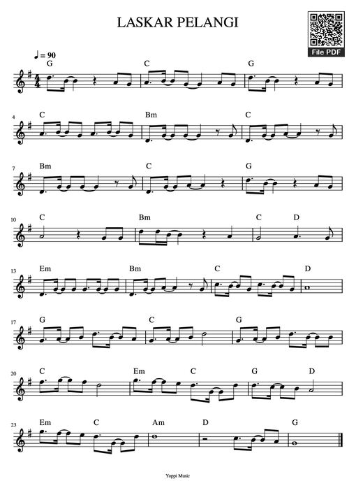Sheet music preview - LASKAR PELANGI Piano